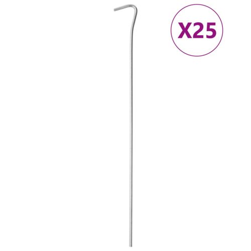 vidaXL 25 db horganyzott acél sátorcövek 30 cm Ø4 mm