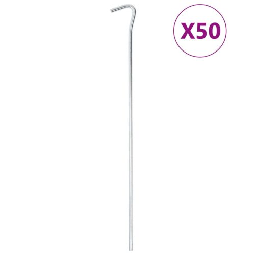 vidaXL 50 db horganyzott acél sátorcövek 30 cm Ø7 mm