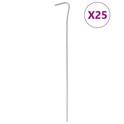 vidaXL 25 db horganyzott acél sátorcövek 23 cm Ø6 mm