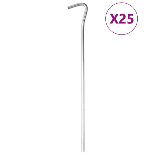 vidaXL 25 db horganyzott acél sátorcövek 23 cm Ø5 mm