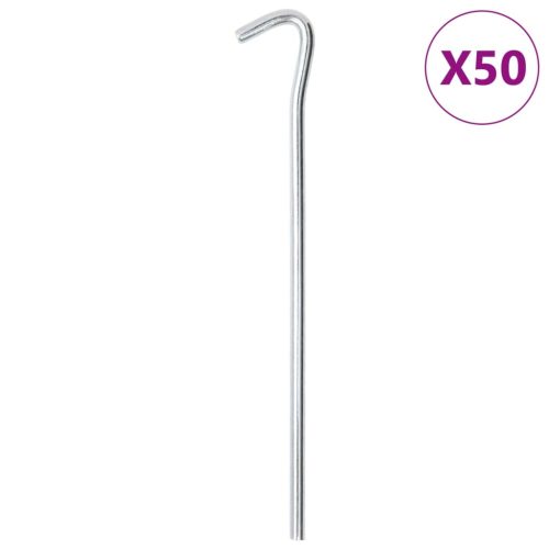 vidaXL 50 db horganyzott acél sátorcövek 23 cm Ø7 mm