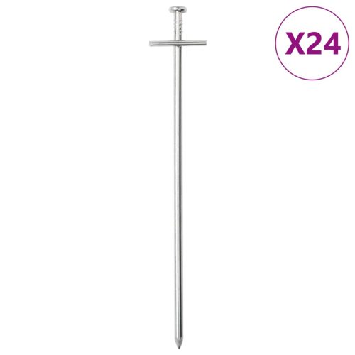 vidaXL 24 db horganyzott acél sátorcövek 23 cm Ø6 mm