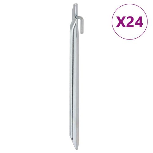 vidaXL 24 db V-alakú horganyzott acél sátorszeg 25 cm Ø20 mm