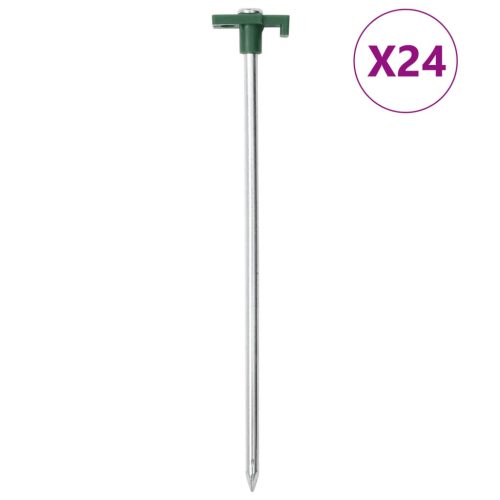 vidaXL 24 db horganyzott acél és PP sátorszeg 25 cm 7 mm