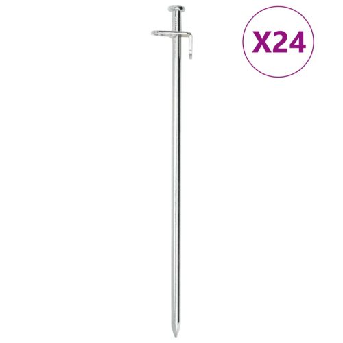 vidaXL 24 db horganyzott acél sátorcövek 30 cm 8 mm