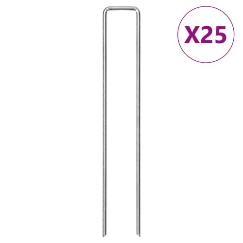 vidaXL 25 db U-alakú horganyzott acél földcövek 20 x 4 cm