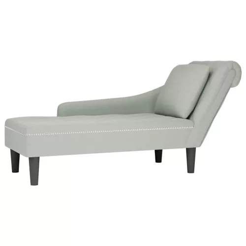 vidaXL világosszürke bársony dívány párnával és jobb kartámasszal