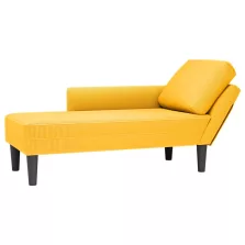   vidaXL Fotel társalgó párnával Világossárga kordbársony anyagból