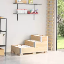 vidaXL 3 szintes tömör fenyőfa magaságyás 120 x 80 cm