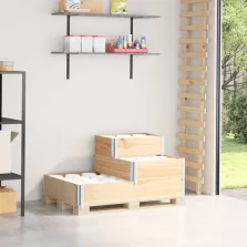 vidaXL 3 szintes tömör fenyőfa magaságyás 120 x 80 cm