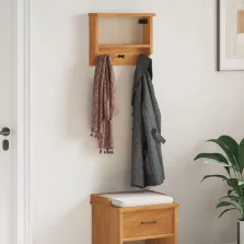   vidaXL SANDNES tömör fenyőfa falra szerelt kabátállvány 45x12x35 cm