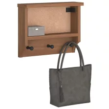   vidaXL SANDNES tömör fenyőfa falra szerelt kabátállvány 45x12x35 cm