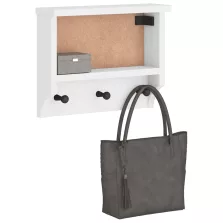   vidaXL SANDNES tömör fenyőfa falra szerelt kabátállvány 45x12x35 cm