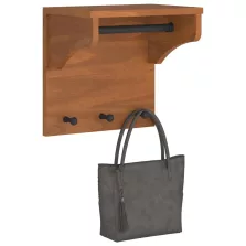   vidaXL SANDNES tömör fenyőfa falra szerelt kabátállvány 43x30x42 cm