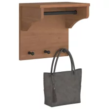   vidaXL SANDNES tömör fenyőfa falra szerelt kabátállvány 43x30x42 cm