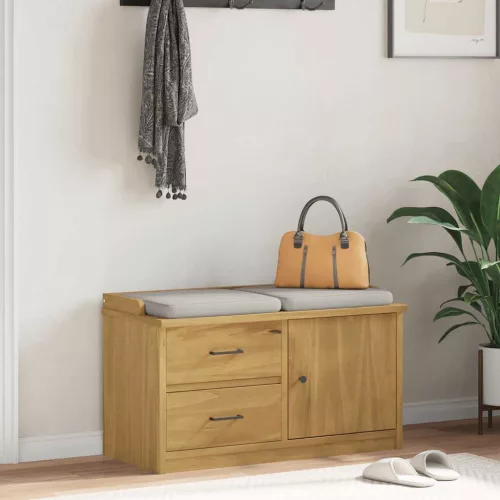 vidaXL SANDNES tömör fenyőfa előszobapad 87x40x50 cm