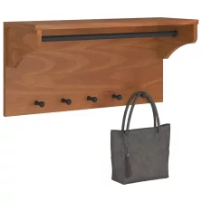   vidaXL SANDNES tömör fenyőfa falra szerelt kabátállvány 87x30x42 cm