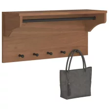   vidaXL SANDNES tömör fenyőfa falra szerelt kabátállvány 87x30x42 cm