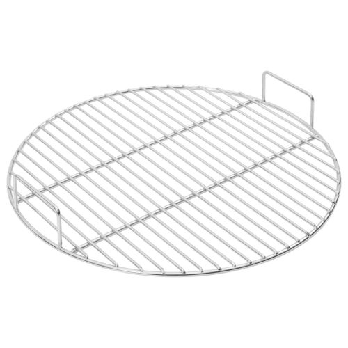 vidaXL kerek 304 rozsdamentes acél BBQ grillrács fogantyúval Ø44,5 cm