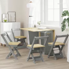   vidaXL Corona 4 db szürke tömör fenyőfa összecsukható étkezőszék