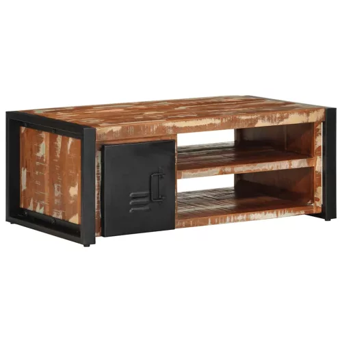 vidaXL dohányzóasztal többszínű 90x50x36cm tömörfa újrahasznosított fa