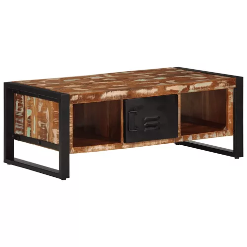 vidaXL dohányzóasztal többszínű 90x50x36cm tömörfa újrahasznosított fa