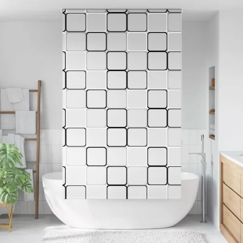 vidaXL zuhanyzó redőny 140x240 cm szövet szélessége 136 cm