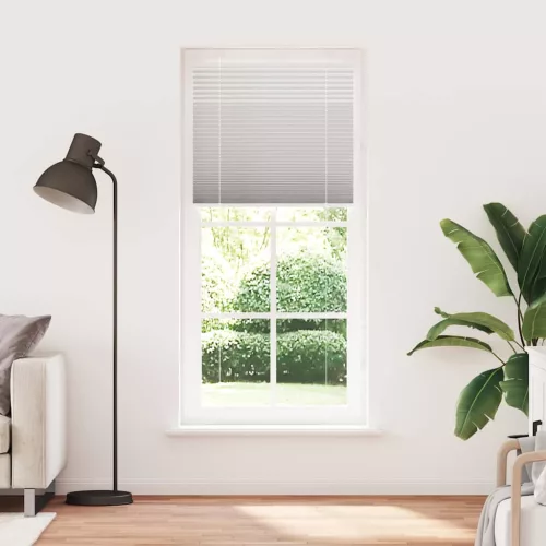 vidaXL pliszírozott redőny világosszürke 95x200 cm szövetszélesség