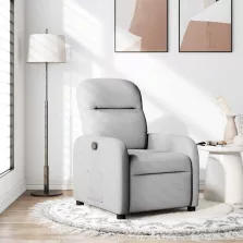 vidaXL felhőszürke szövet dönthető fotel