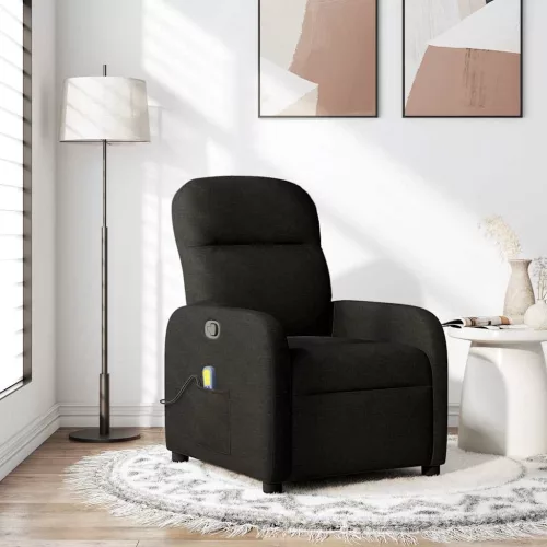 vidaXL fekete szövet dönthető masszázsfotel
