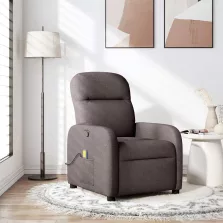 vidaXL sötétbarna szövet dönthető masszázsfotel