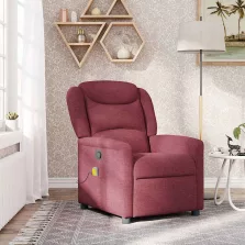 vidaXL bordó dönthető szövet masszázsfotel