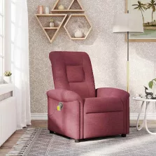 vidaXL bordó dönthető szövet masszázsfotel