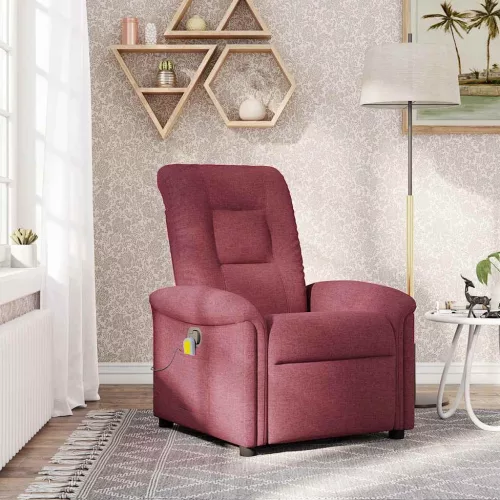 vidaXL bordó dönthető szövet masszázsfotel