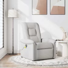 vidaXL felhőszürke szövet dönthető masszázsfotel