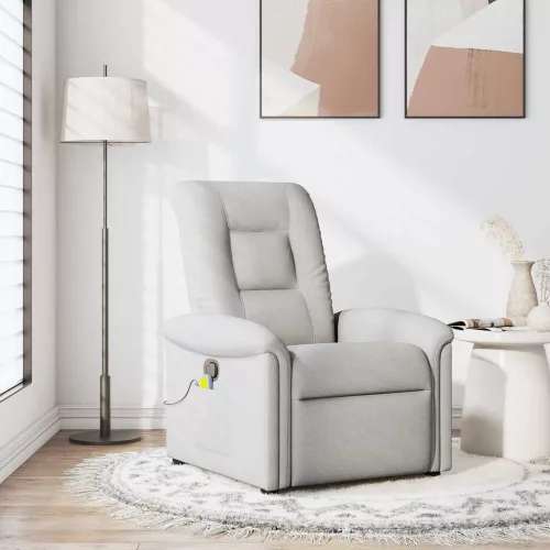 vidaXL felhőszürke szövet dönthető masszázsfotel
