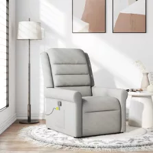 vidaXL felhőszürke szövet dönthető masszázsfotel