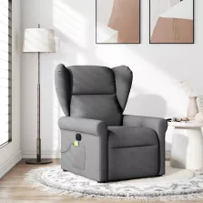 vidaXL sötétszürke szövet masszázsfotel