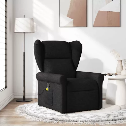 vidaXL fekete szövet dönthető masszázsfotel
