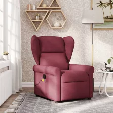 vidaXL bordó dönthető szövet masszázsfotel