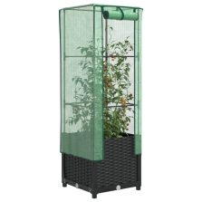   vidaXL rattan megjelenésű magaságyás melegháztakaróval 40x40x139 cm