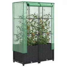   vidaXL rattan megjelenésű magaságyás melegháztakaróval 80x40x138 cm