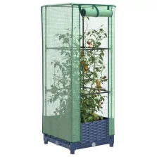   vidaXL rattan megjelenésű magaságyás melegháztakaróval 40x40x123 cm