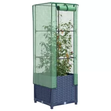   vidaXL rattan megjelenésű magaságyás melegháztakaróval 40x40x139 cm