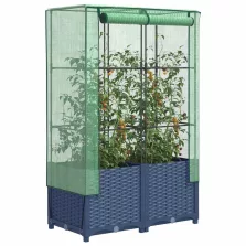   vidaXL rattan megjelenésű magaságyás melegháztakaróval 80x40x138 cm