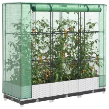   vidaXL rattan megjelenésű magaságyás melegháztakaróval 120x40x123 cm