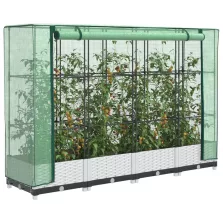   vidaXL rattan megjelenésű magaságyás melegháztakaróval 160x40x123 cm