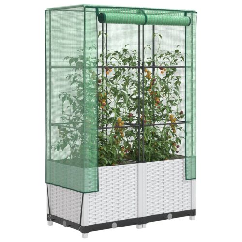 vidaXL rattan megjelenésű magaságyás melegháztakaróval 80x40x138 cm