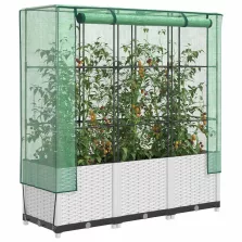   vidaXL rattan megjelenésű magaságyás melegháztakaróval 120x40x138 cm