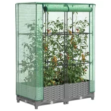   vidaXL rattan megjelenésű magaságyás melegháztakaróval 80x40x123 cm